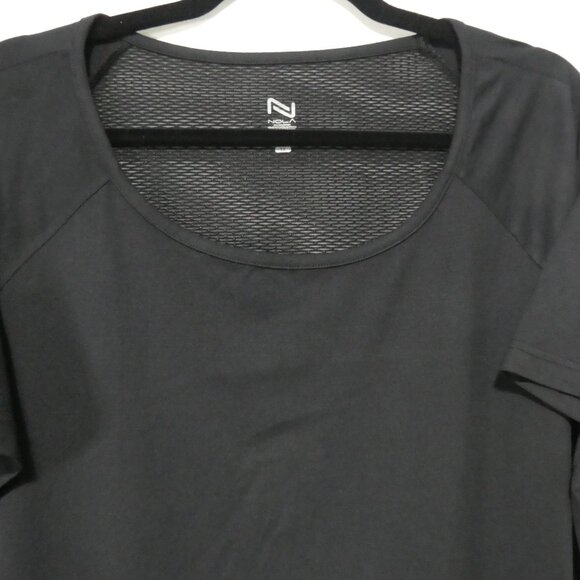 NOLA | 1X | Classic Black Exercise T-Shirt | Round Neck | Mesh Upper Back - Picture 4 of 13